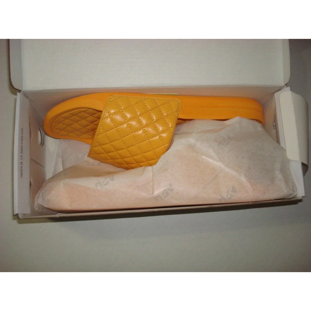 New NIB APL Leather Slides Mens 11 Lusso Shoes Orange Mango  display picture 1